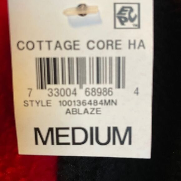 Ablaze Fleece Hoodie Medium Red & Black By Club Room - Picture 4 of 6